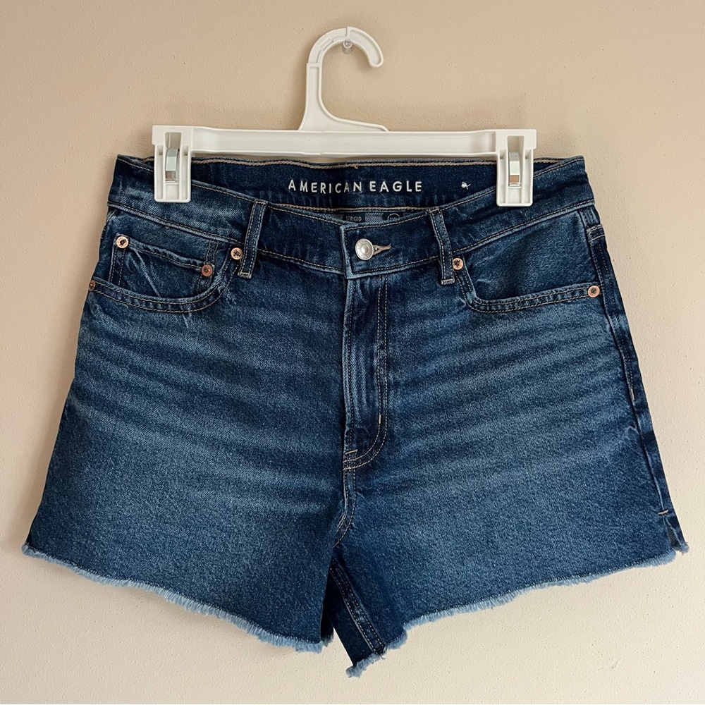 American Eagle Outfitters Relaxed Fit Strigid High Waist Dark Wash Jean Shorts 6